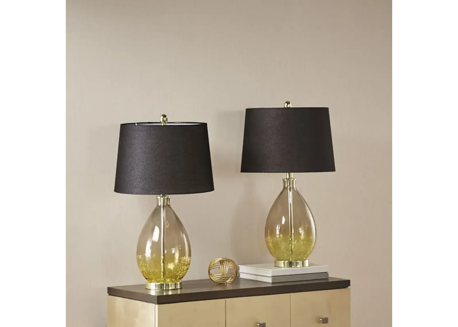 510 Design Cortina Gold Ombre Glass Table Lamp, Set of 2