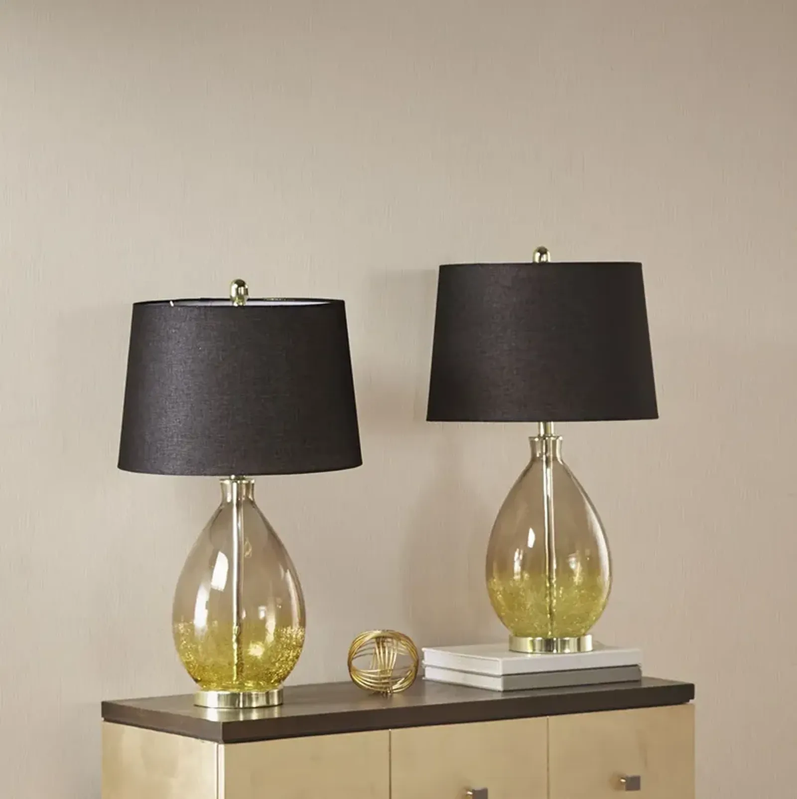 510 Design Cortina Gold Ombre Glass Table Lamp, Set of 2