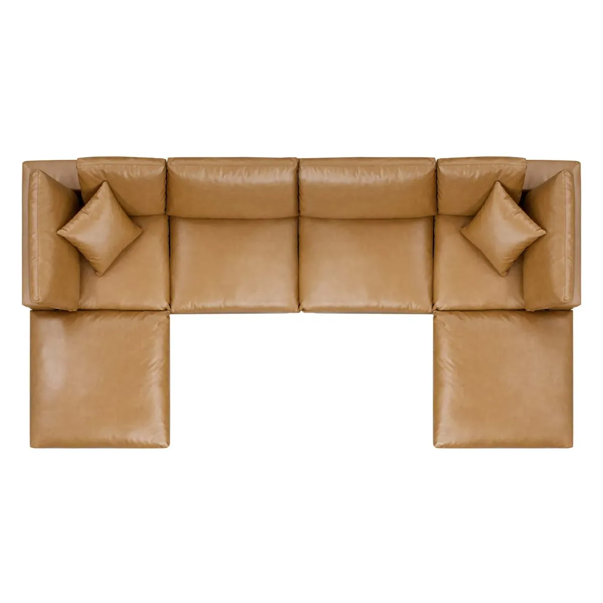 Commix Down Filled Overstuffed Vegan Leather 6-Piece Sectional Sofa