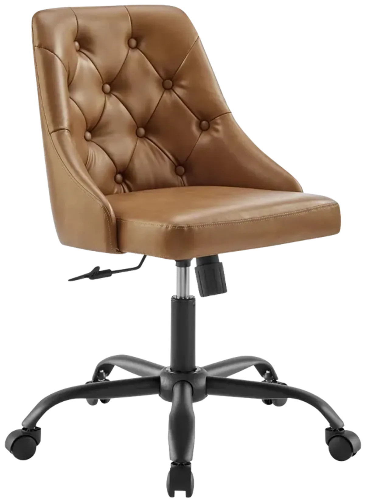 Distinct Tufted Swivel Vegan Leather Office Chair