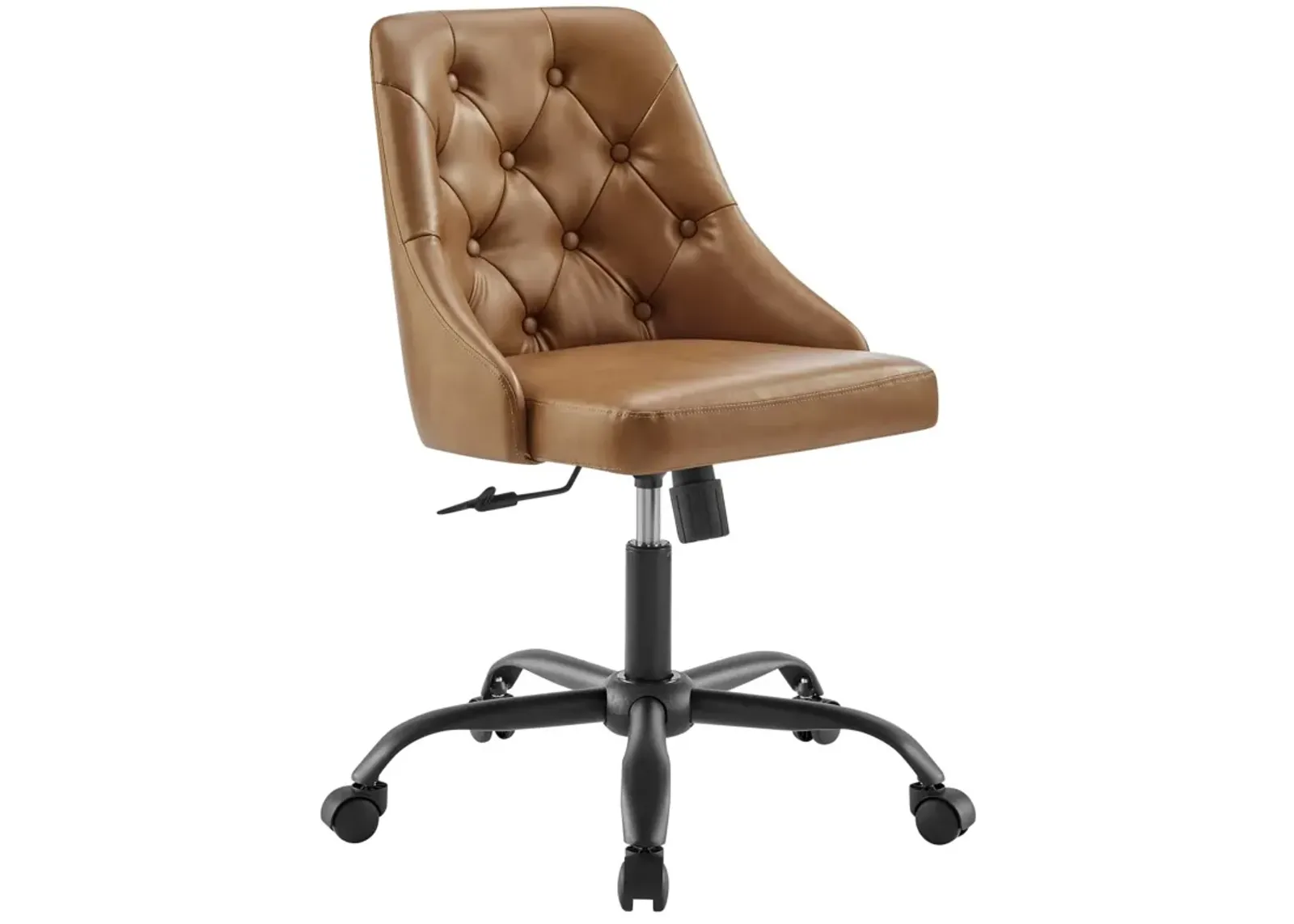 Distinct Tufted Swivel Vegan Leather Office Chair