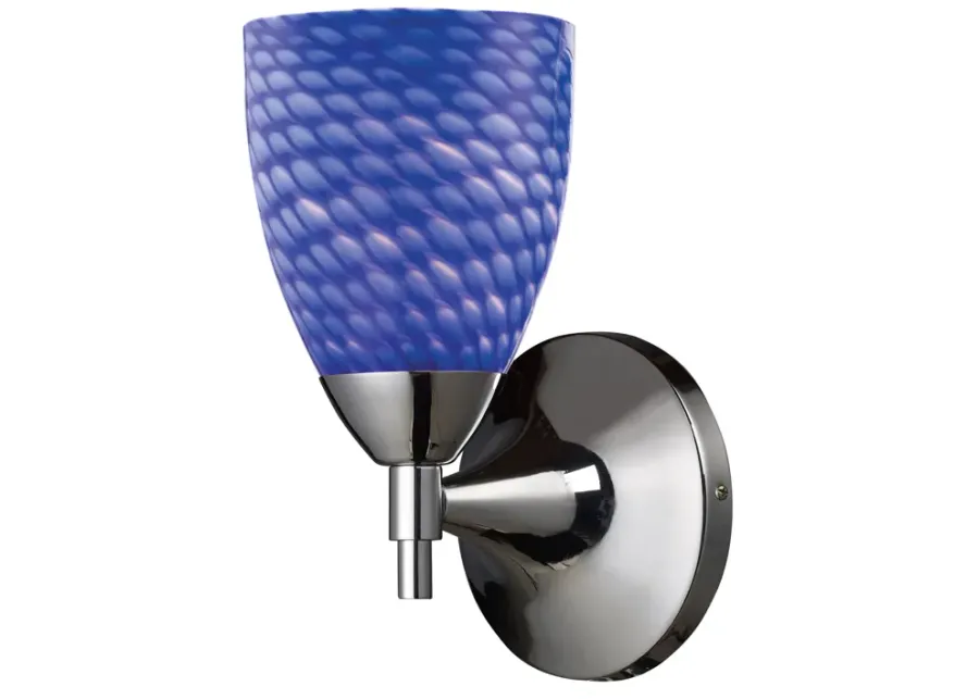 Celina 1-Light Wall Lamp in Polished Chrome with Sapphire Glass - Includes LED Bulb