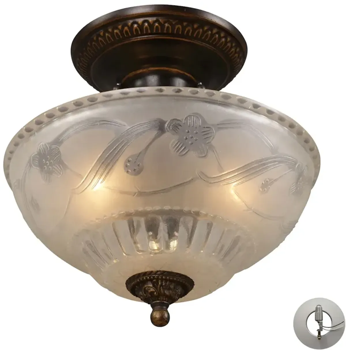 Restoration 11" Wide 3-Light Semi Flush Mount - Golden Bronze