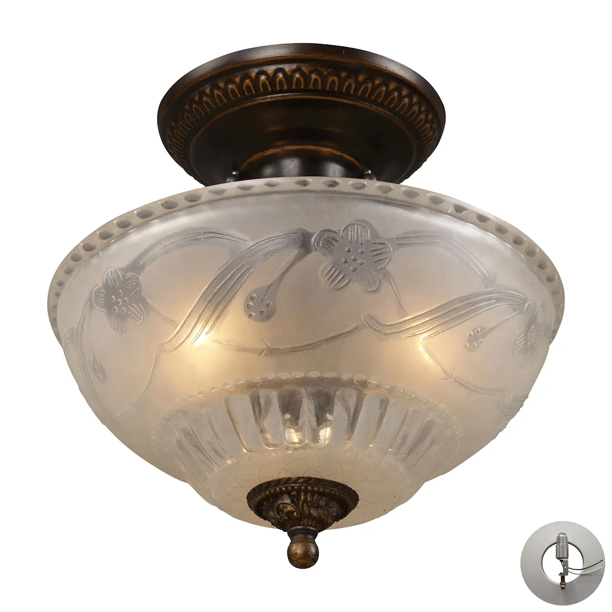 Restoration 11" Wide 3-Light Semi Flush Mount - Golden Bronze