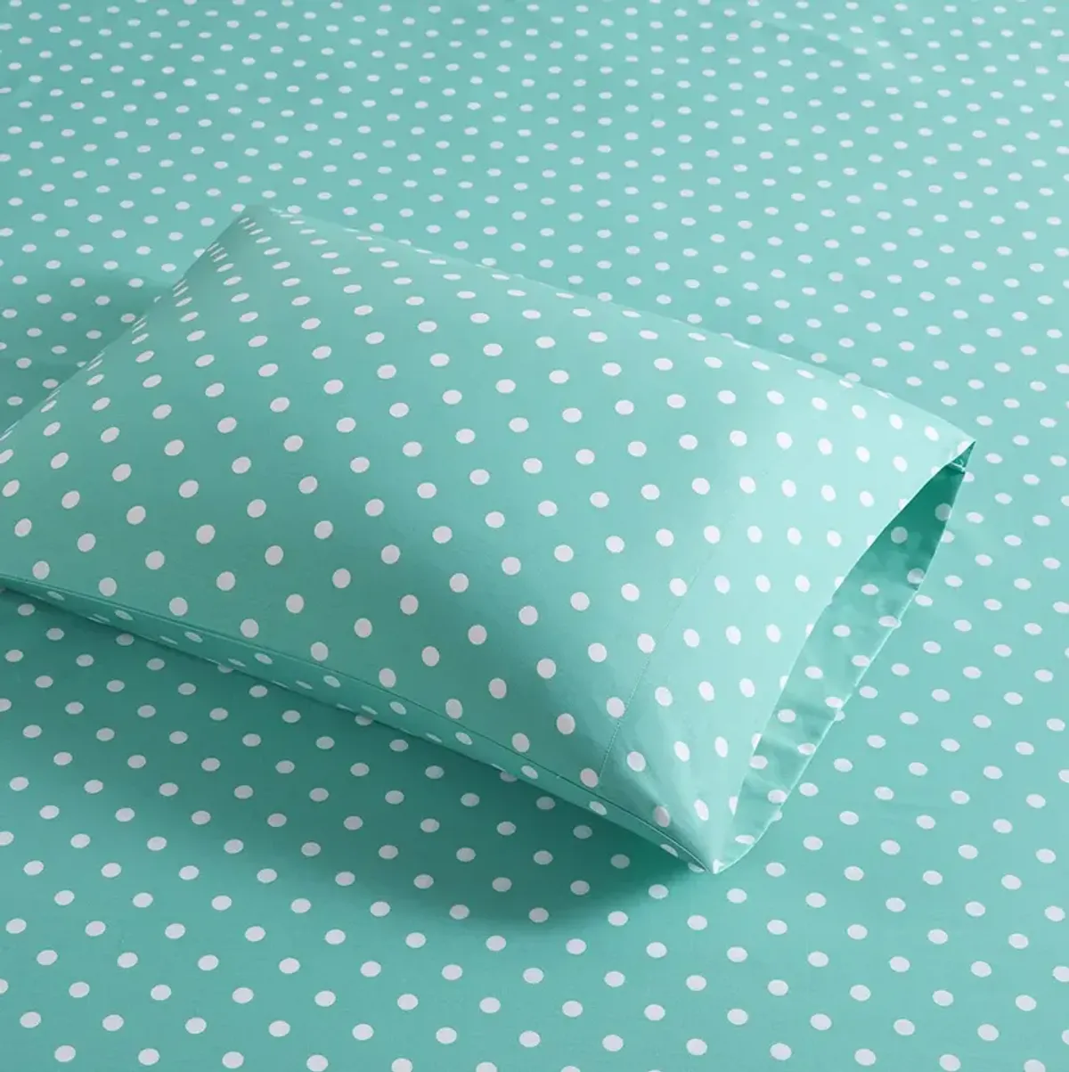 Mi Zone Polka Dot Seafoam Printed 100% Cotton Sheet Set