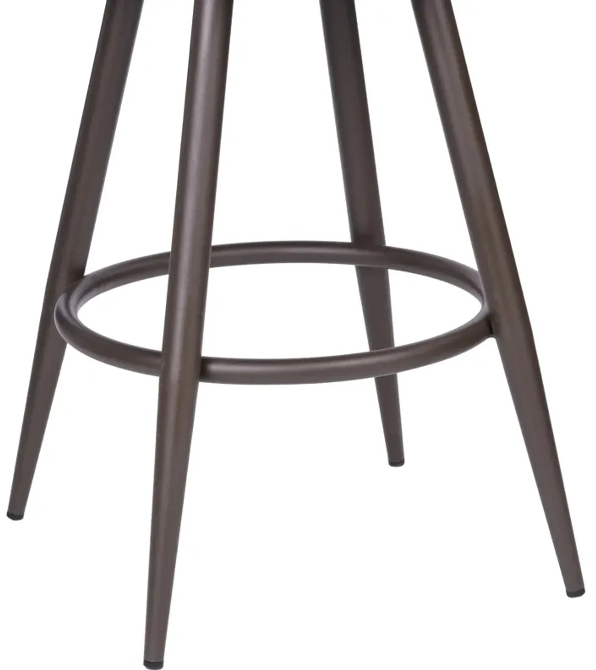 Justin 30" Bar Height Swivel Vintage Brown Faux Leather Bar Stool with Brown Metal Legs