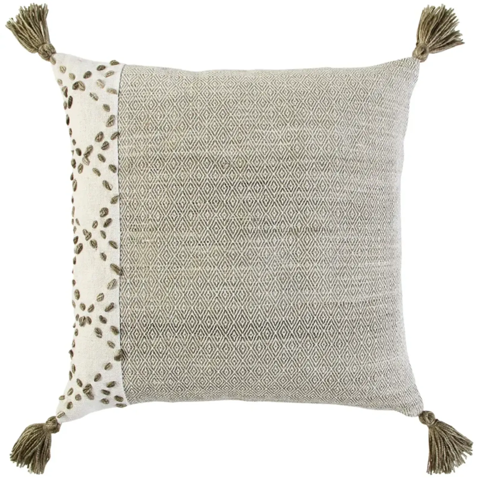 INDOOR OUTDOOR Color Block Ivory/Taupe Pillow