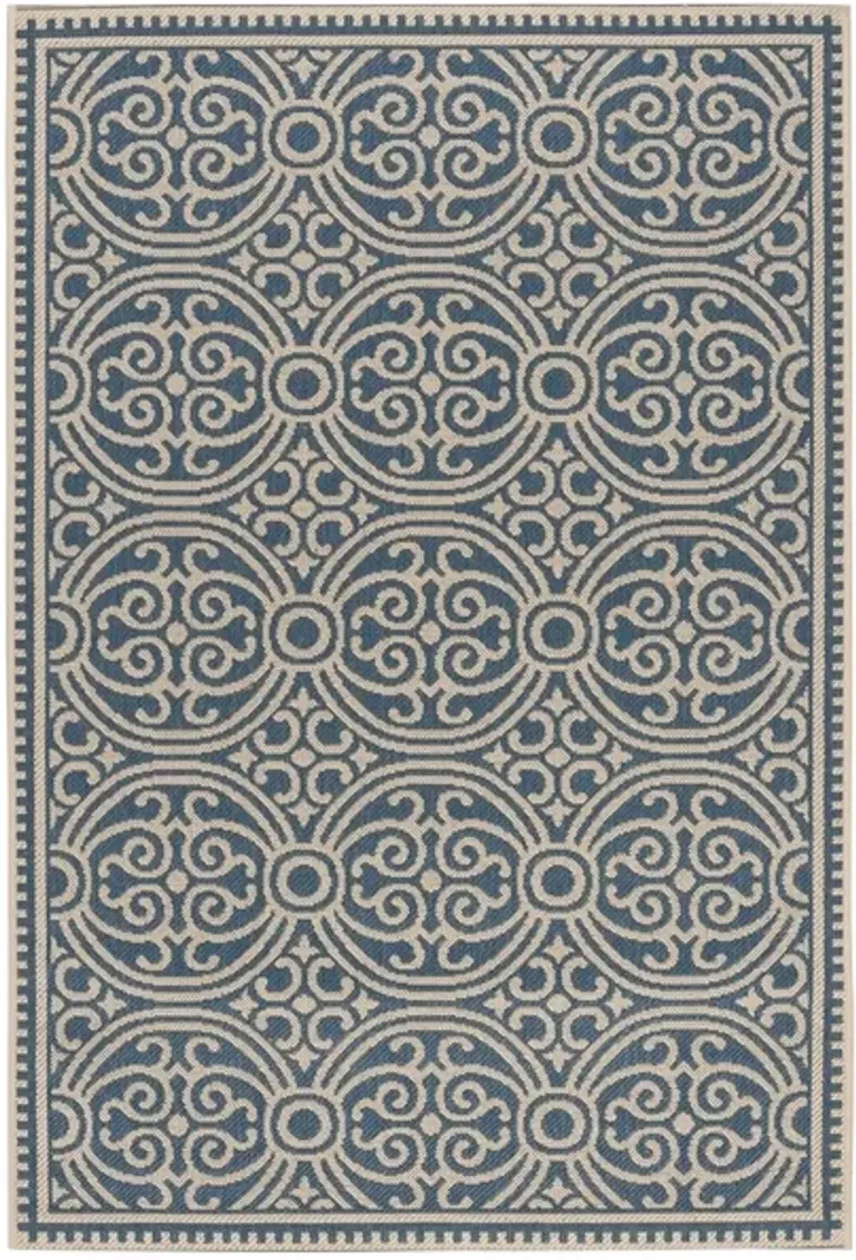 Safavieh BEACH HOUSE Collection BHS134N-6SQ Cream / Blue 6'-7" X 6'-7" Square