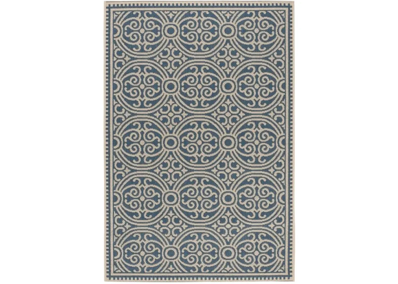 Safavieh BEACH HOUSE Collection BHS134N-6SQ Cream / Blue 6'-7" X 6'-7" Square