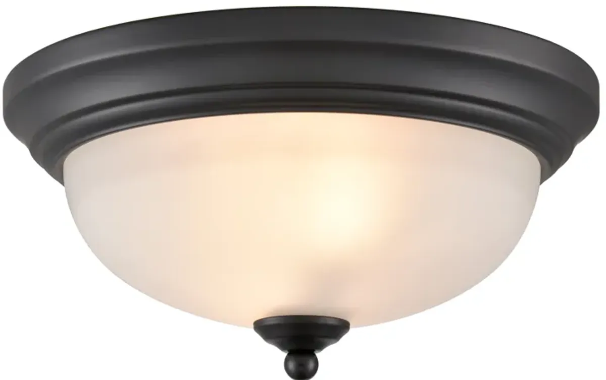 Basics 11" Wide 2-Light Flush Mount - Black