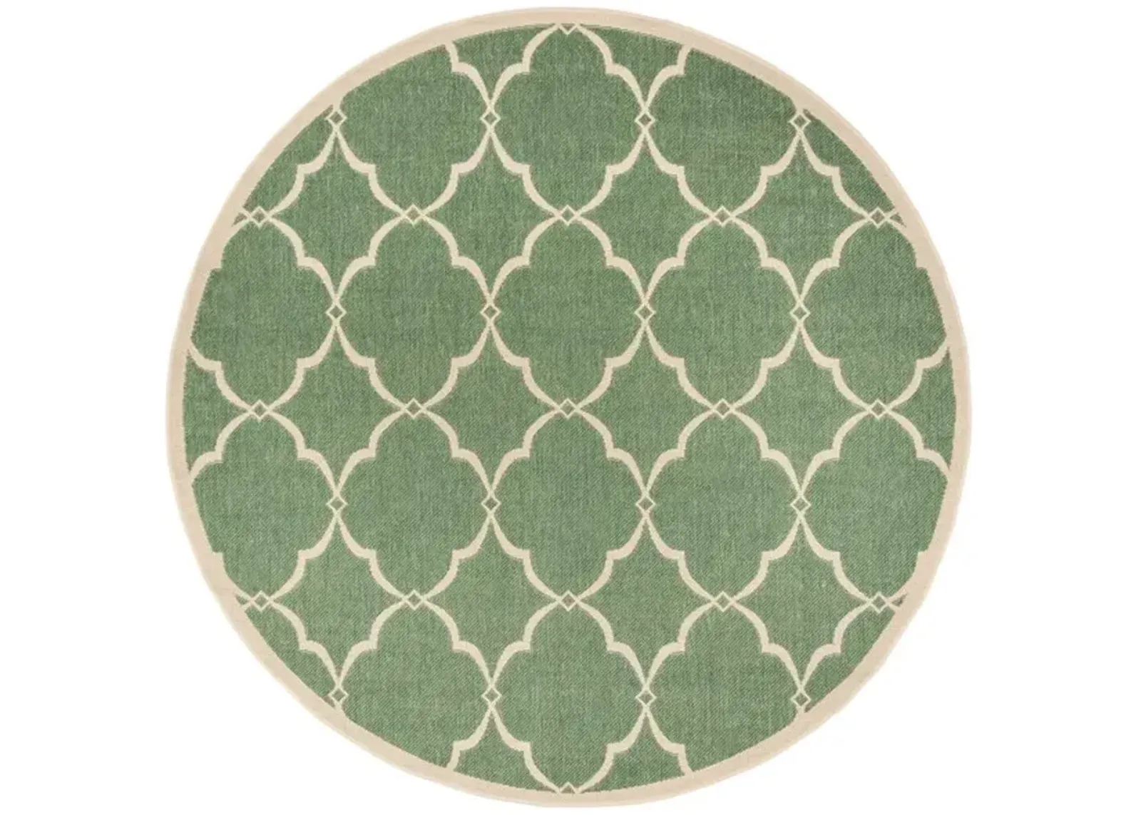 LINDEN 125 Collection LND125Y-6R Green / Creme 6'-7" X 6'-7" Round