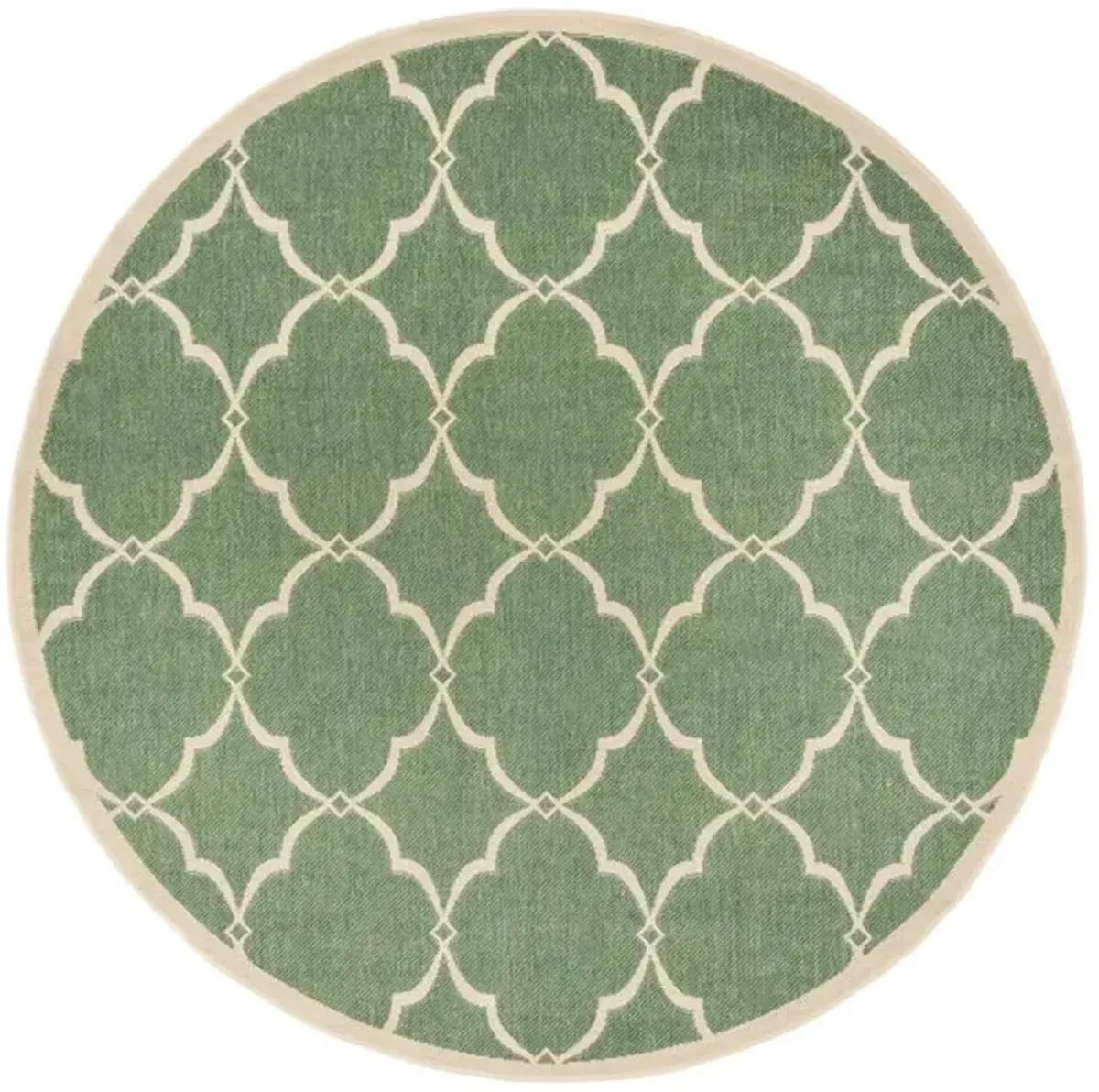 LINDEN 125 Collection LND125Y-6R Green / Creme 6'-7" X 6'-7" Round