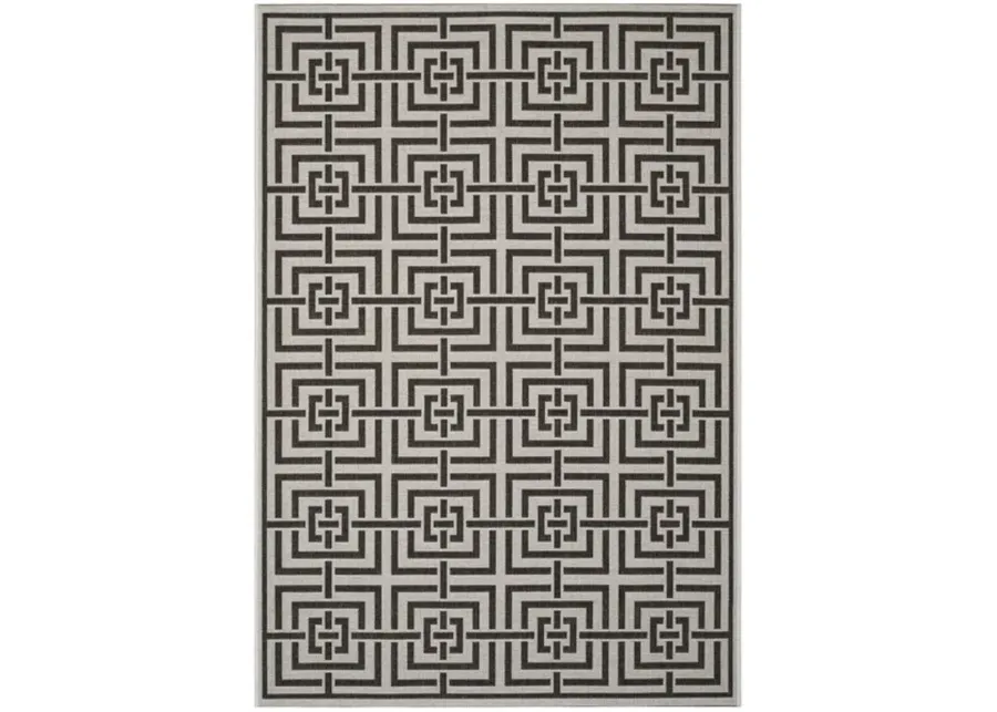 LINDEN 128 Collection LND128A-4 Light Grey / Charcoal 4' X 6'