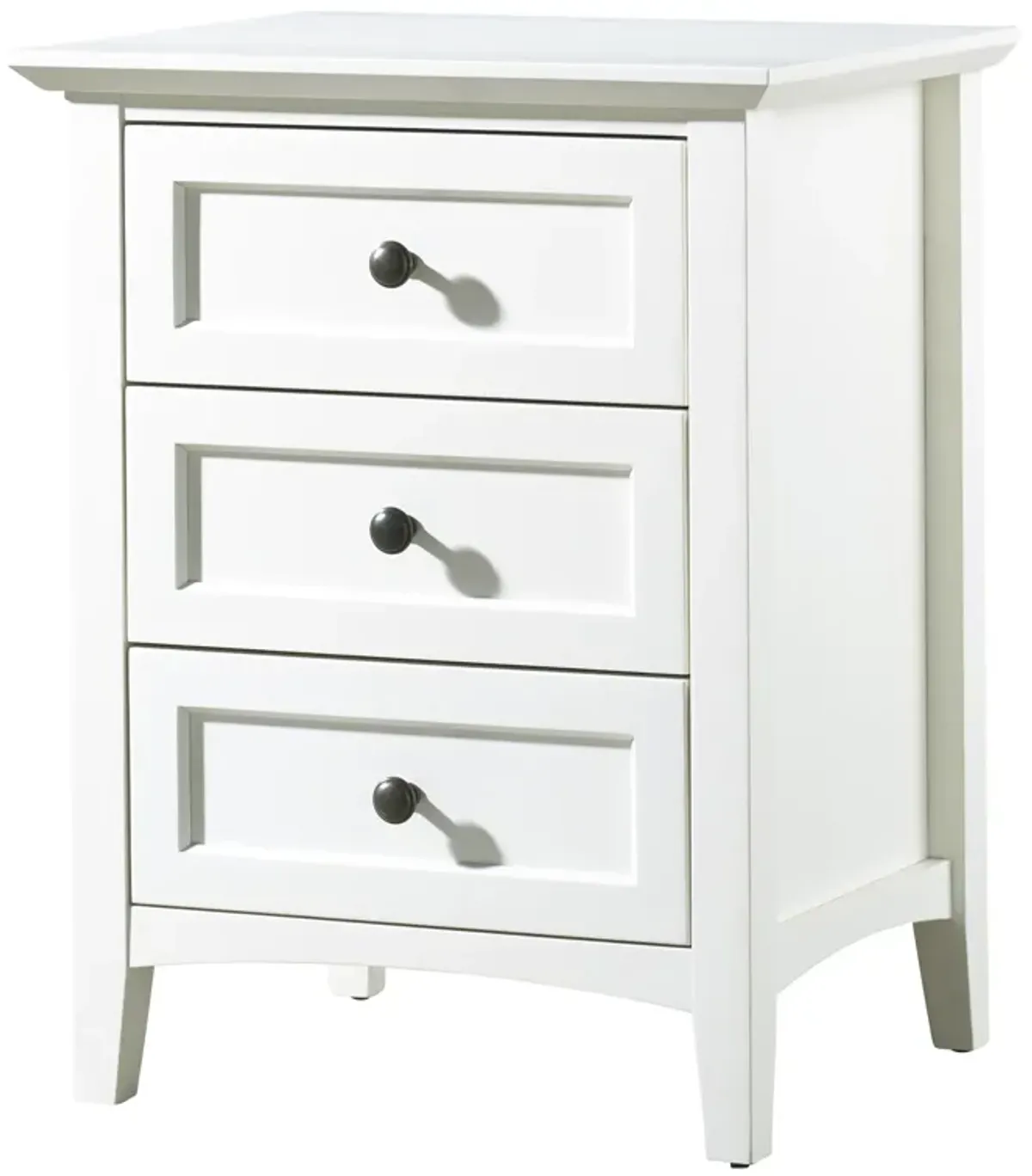 Paragon Three Drawer Nightstand in White