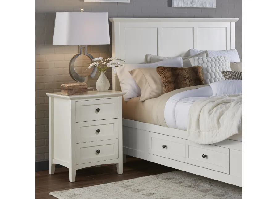 Paragon Three Drawer Nightstand in White