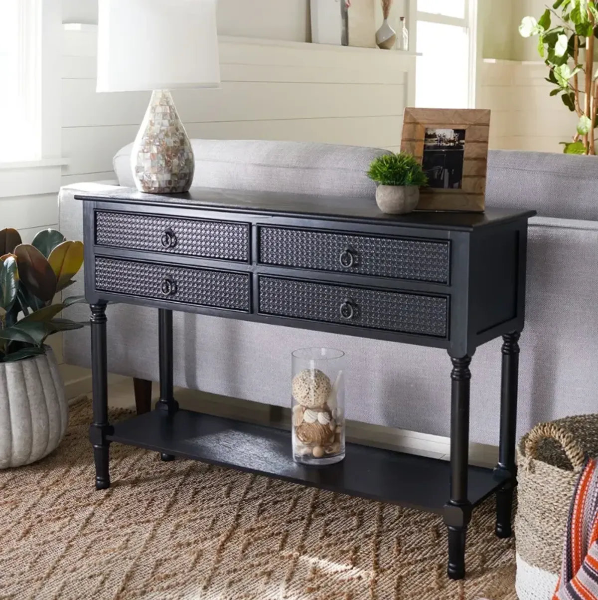 HAINES 4DRW CONSOLE TABLE