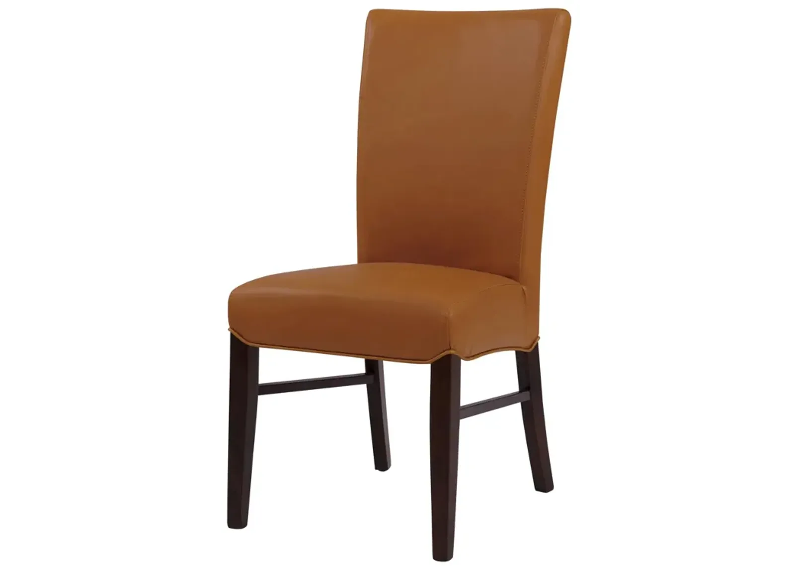 Milton Bonded Leather Dining Side Chair Wenge Legs, Vintage Caramel (Set of 2)