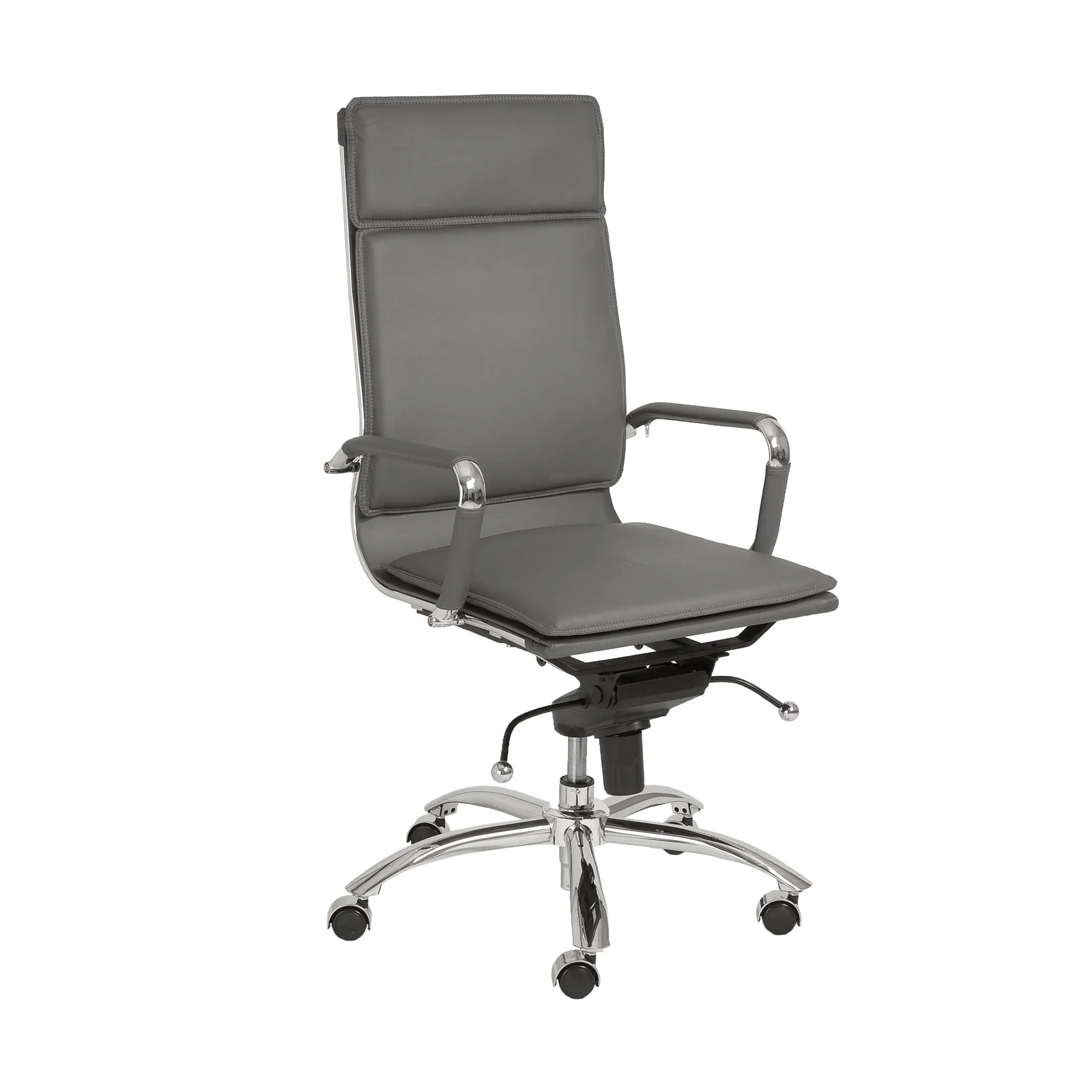 Gunar Pro High Back Office Chair in Gray with Chromed Steel Base