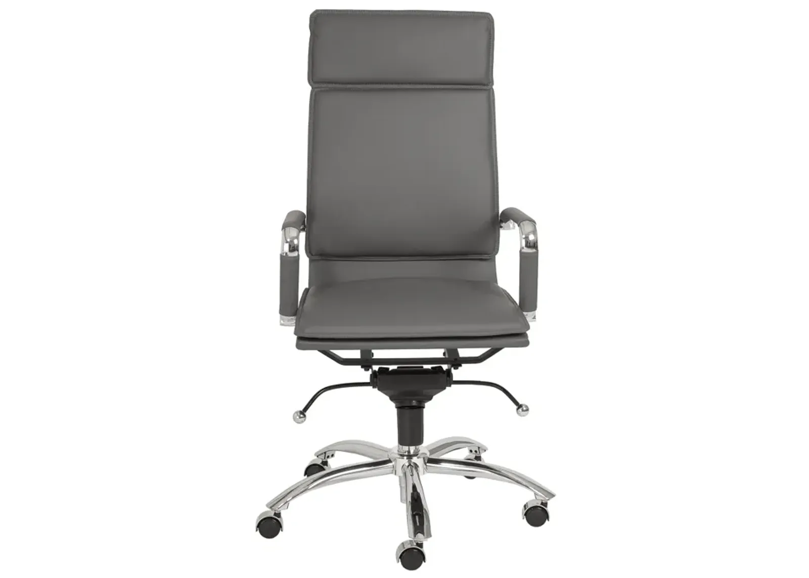 Gunar Pro High Back Office Chair in Gray with Chromed Steel Base