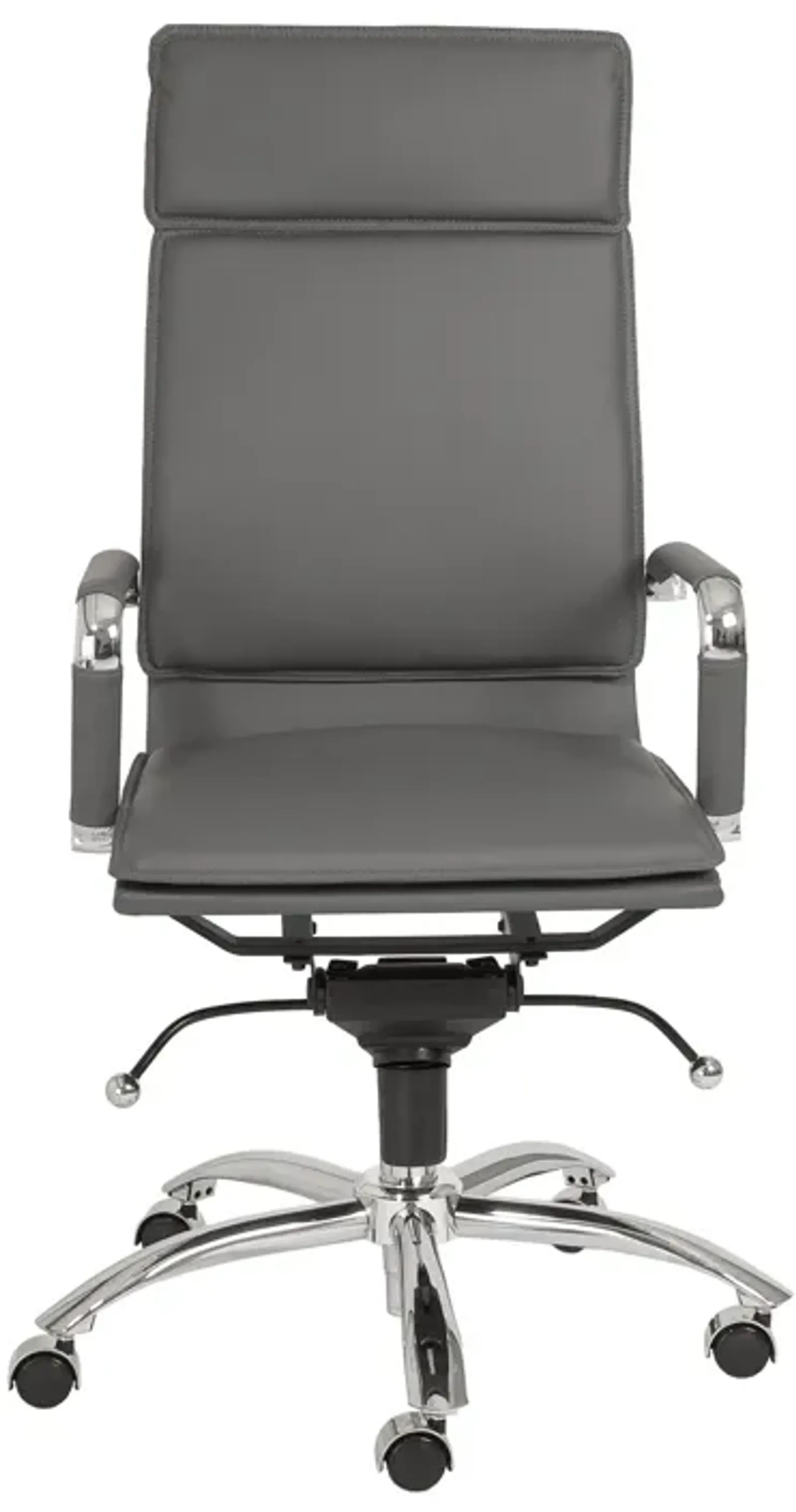 Gunar Pro High Back Office Chair in Gray with Chromed Steel Base