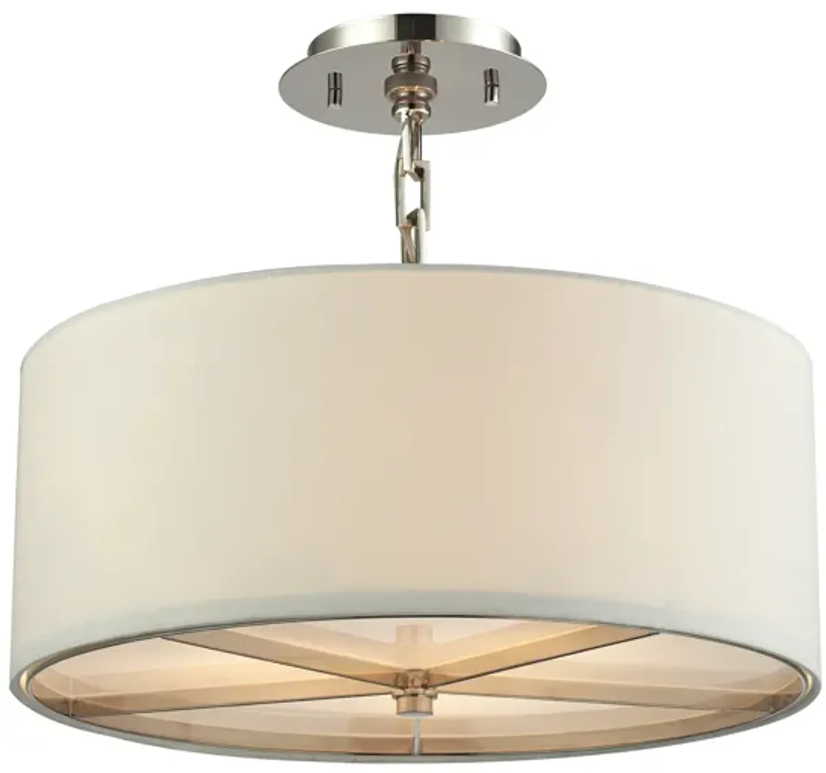 Selma 17" Wide 3-Light Pendant - Polished Nickel