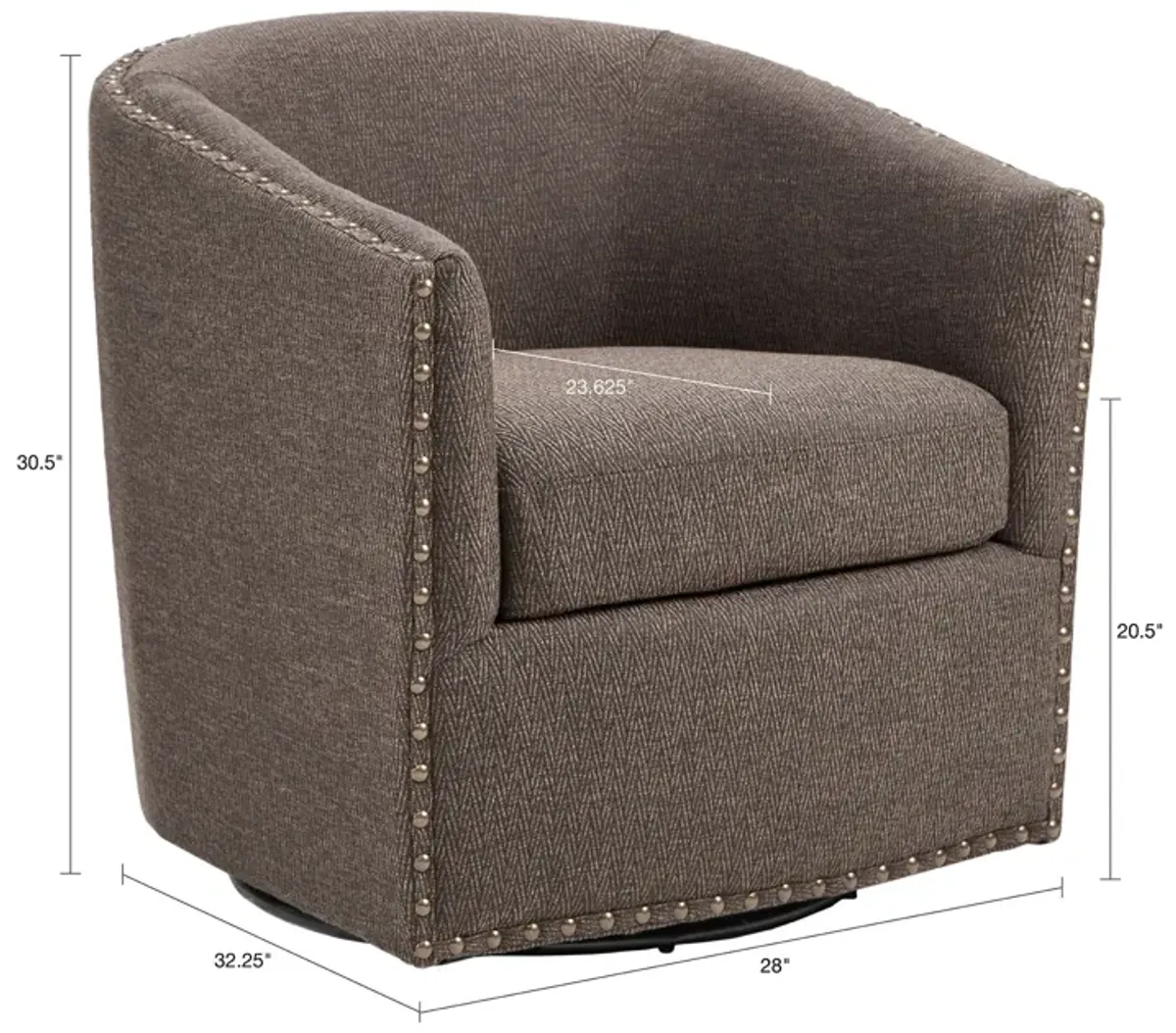 Madison Park Tyler Chocolate Swivel Chair