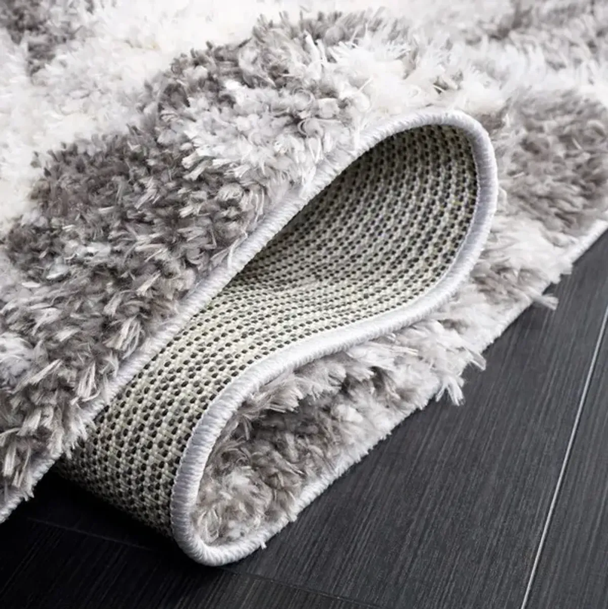 LINDSAY SHAG 558 Grey 2'-2' X 8' Runner Rug