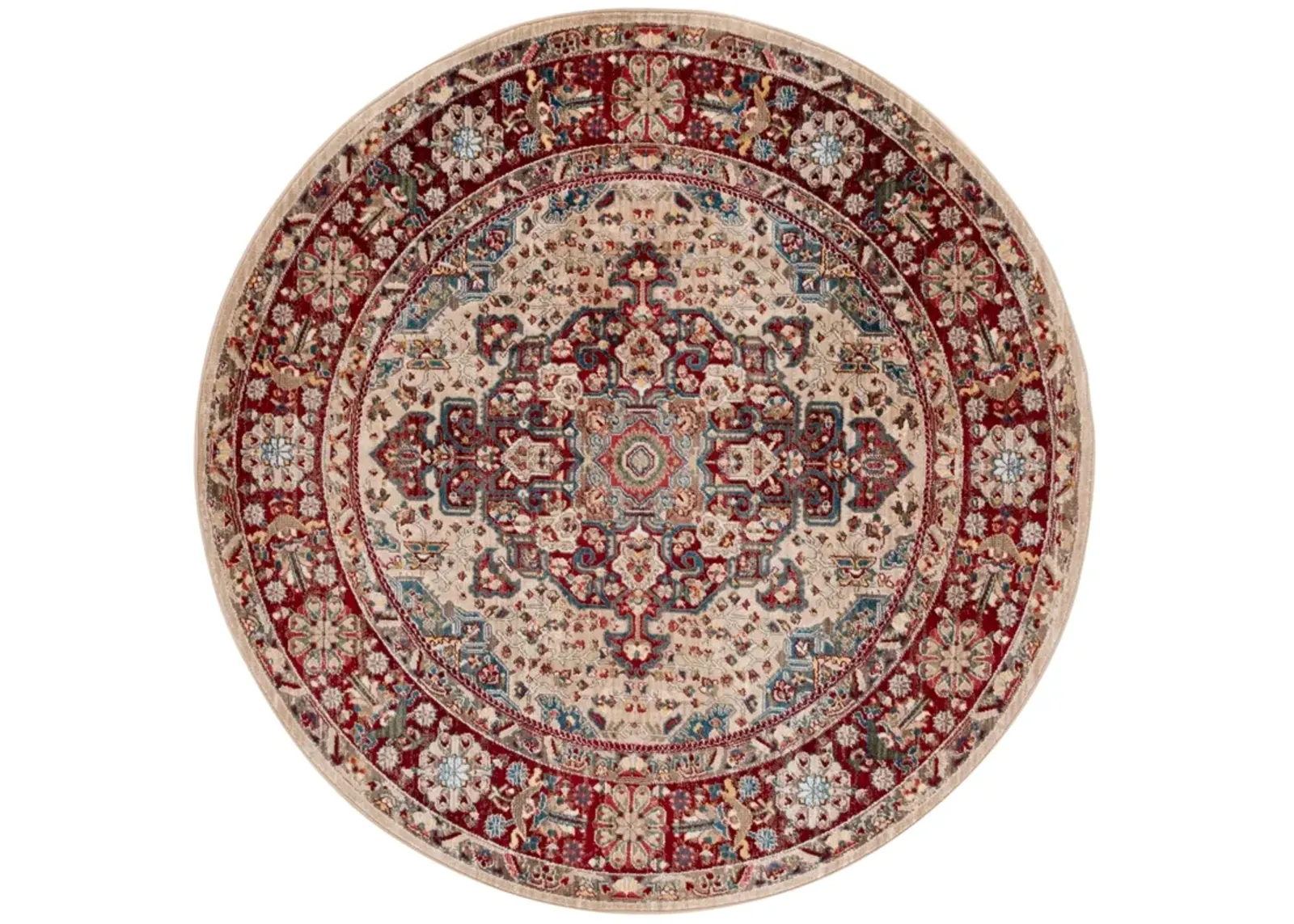 KASHAN 305 IVORY  6'-7' x 6'-7' Round Round Rug