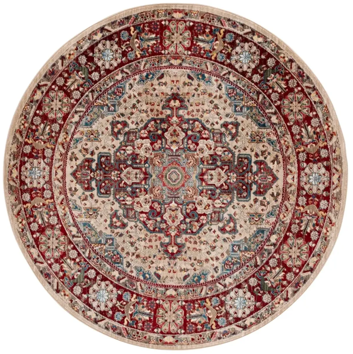 KASHAN 305 IVORY  6'-7' x 6'-7' Round Round Rug