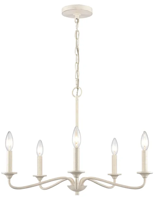 Quinn 24'' Wide 5-Light Chandelier - Antique White