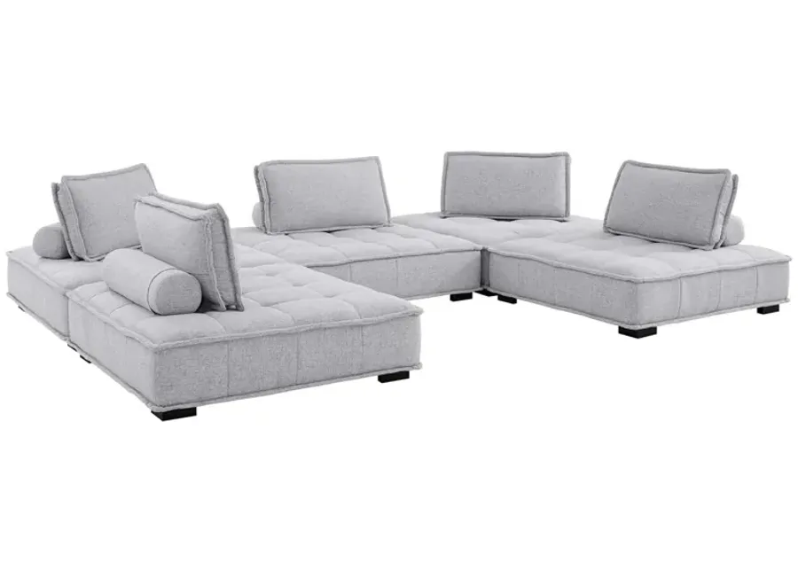 Saunter Tufted Fabric Fabric 5-Piece Sectional Sofa