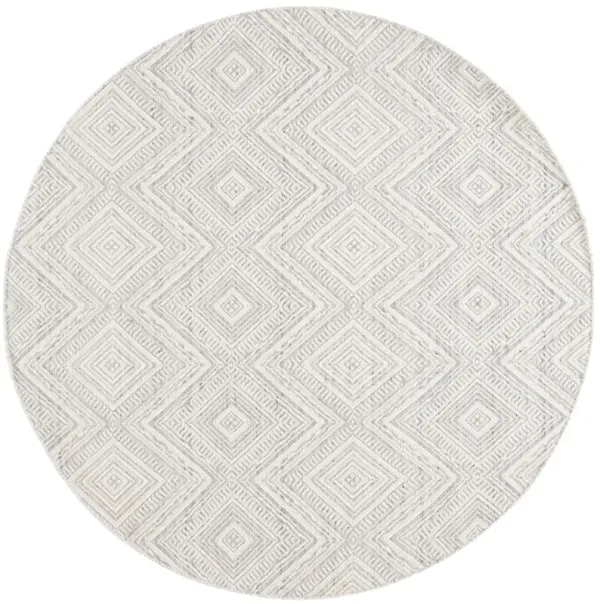 KILIM 767 LIGHT GREY  6' x 6' Round Round Rug