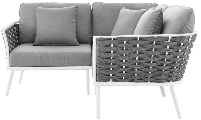 Stance Outdoor Patio Aluminum Small Sectional Sofa