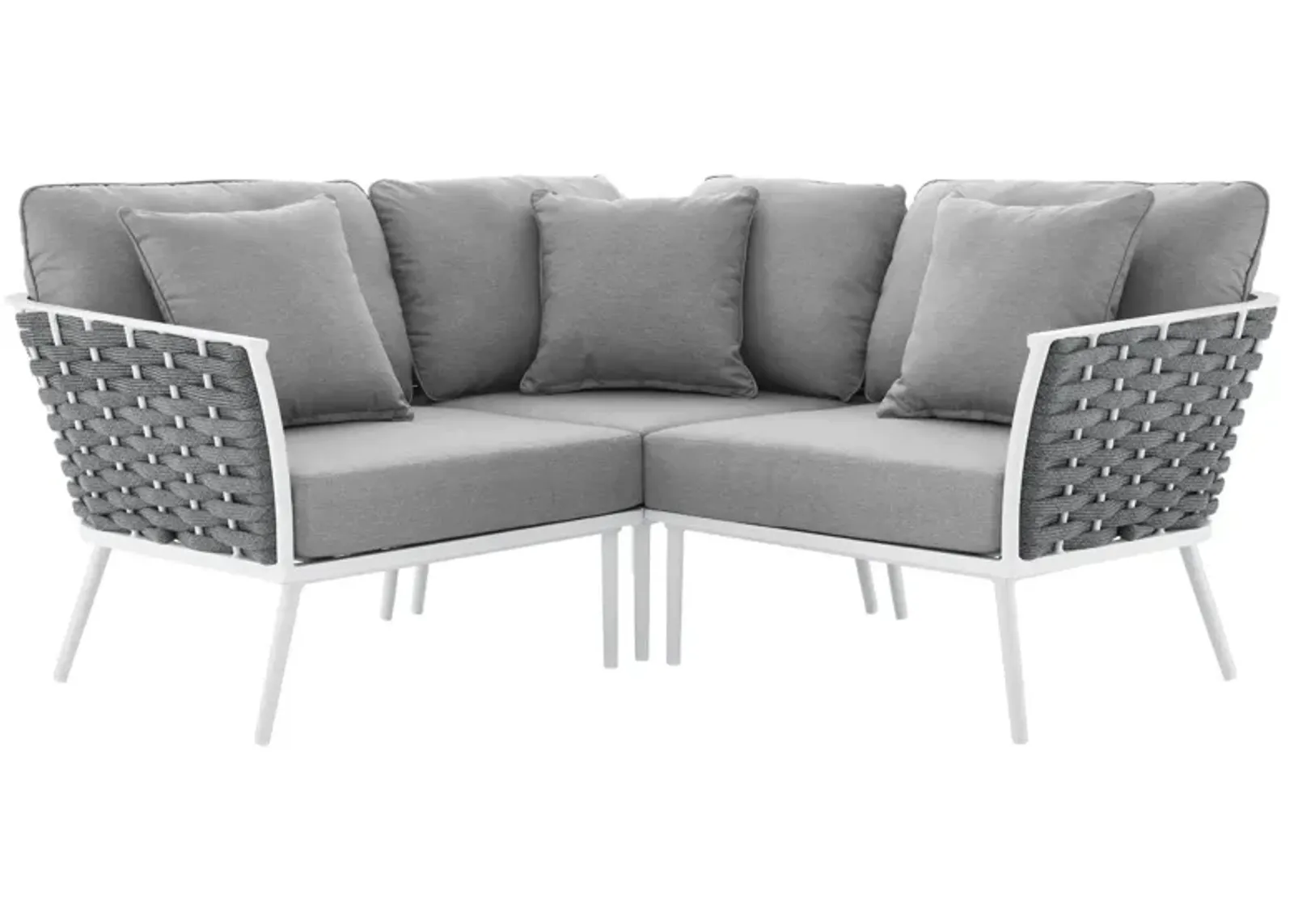 Stance Outdoor Patio Aluminum Small Sectional Sofa