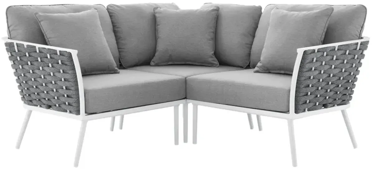 Stance Outdoor Patio Aluminum Small Sectional Sofa