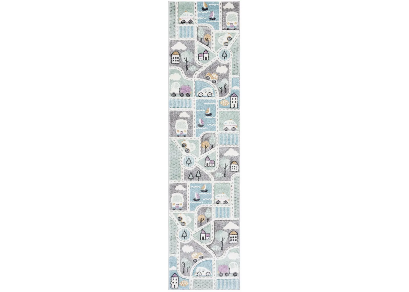 CAROUSEL KIDS 193 GREY  2'-3' x 12' Runner Rug