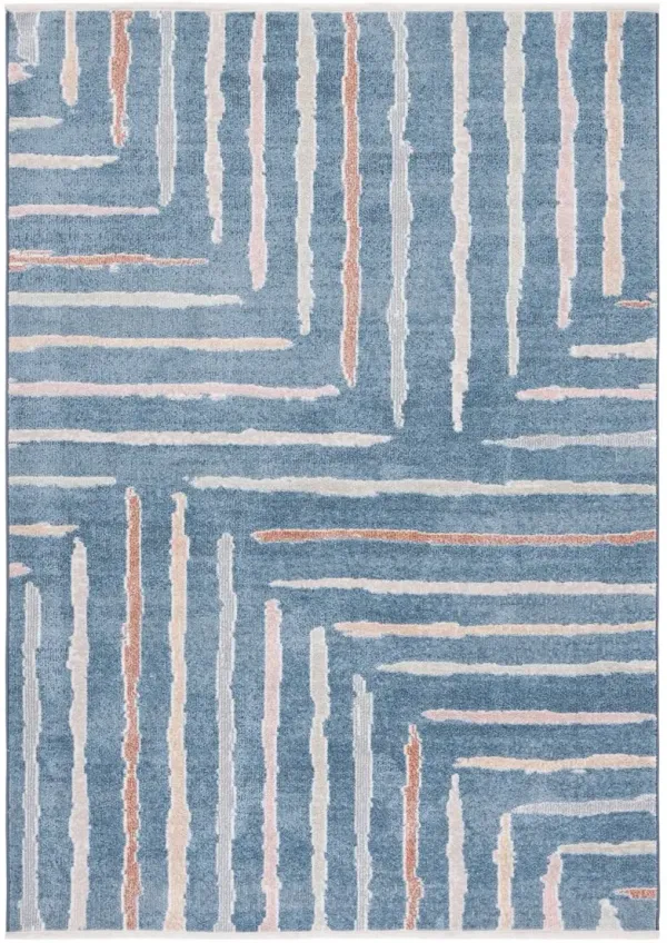 BLAIR WASHABLE 222 Blue 5'-3' X 7'-6' Medium Rectangle Rug