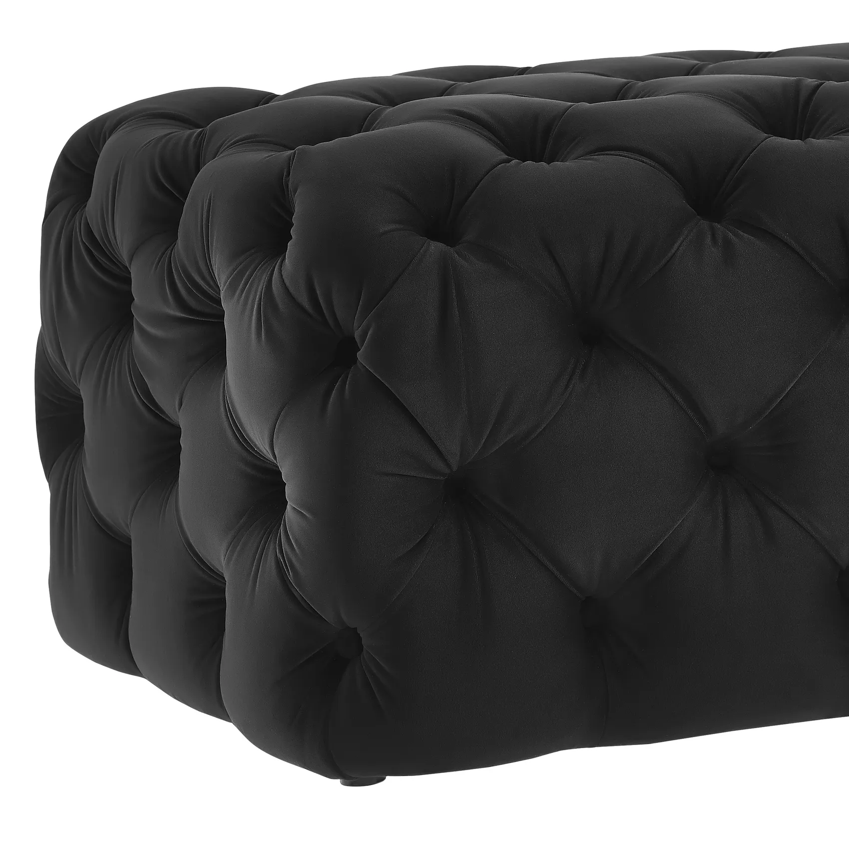 kaylee black velvet ottoman