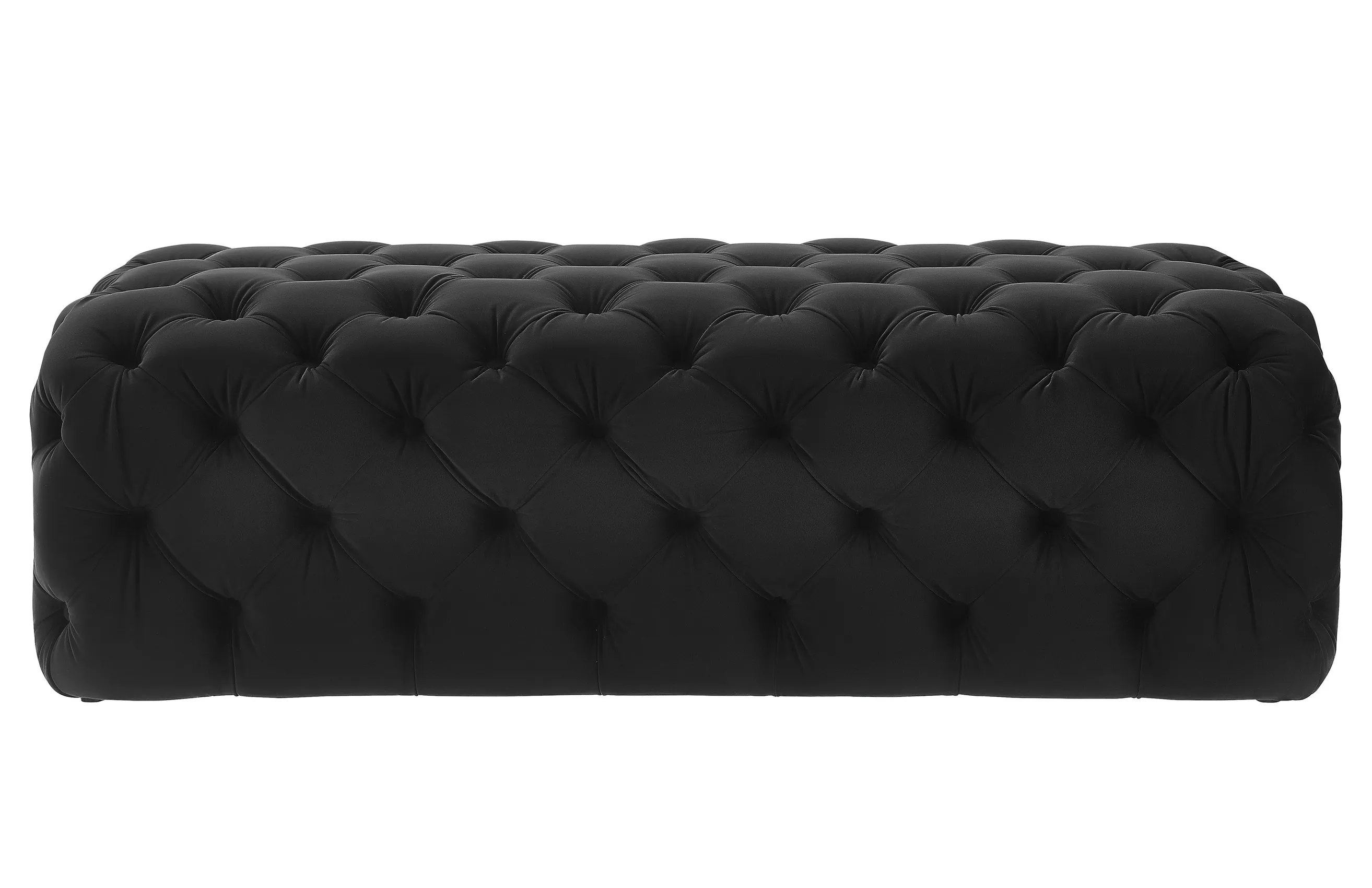 kaylee black velvet ottoman