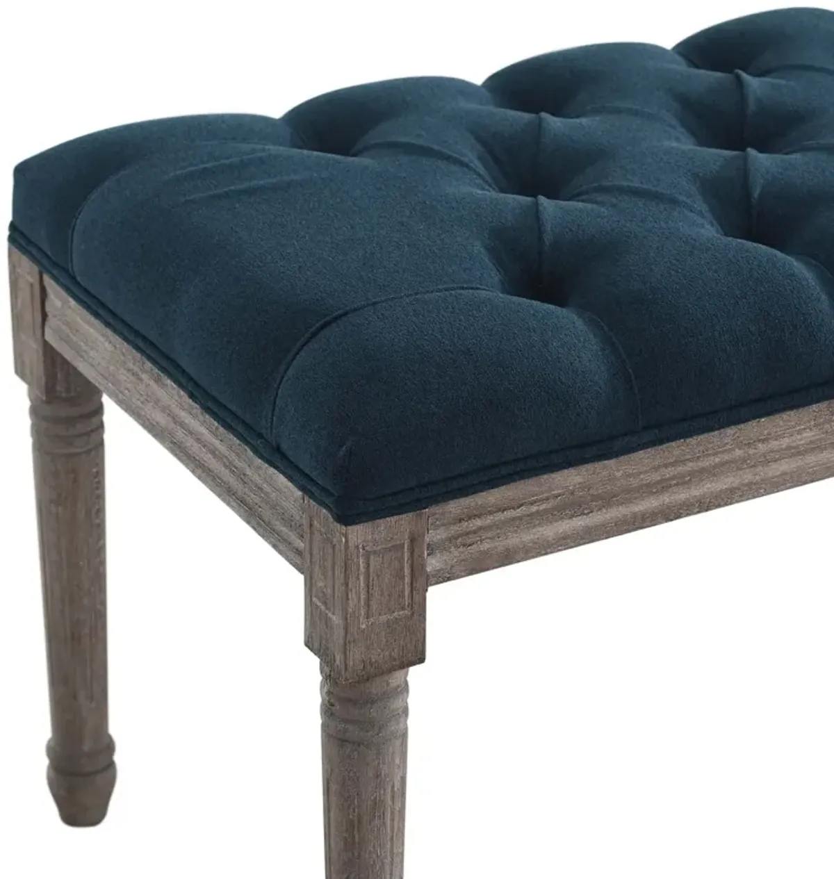 Province French Vintage Upholstered Fabric Bench