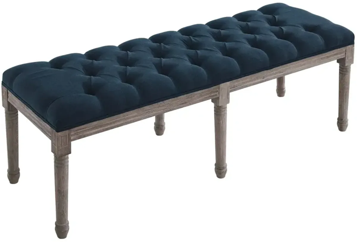 Province French Vintage Upholstered Fabric Bench