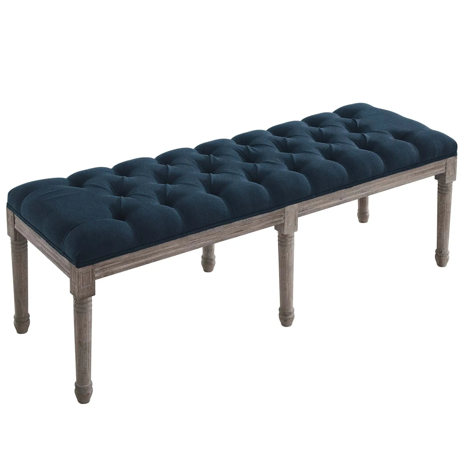 Province French Vintage Upholstered Fabric Bench