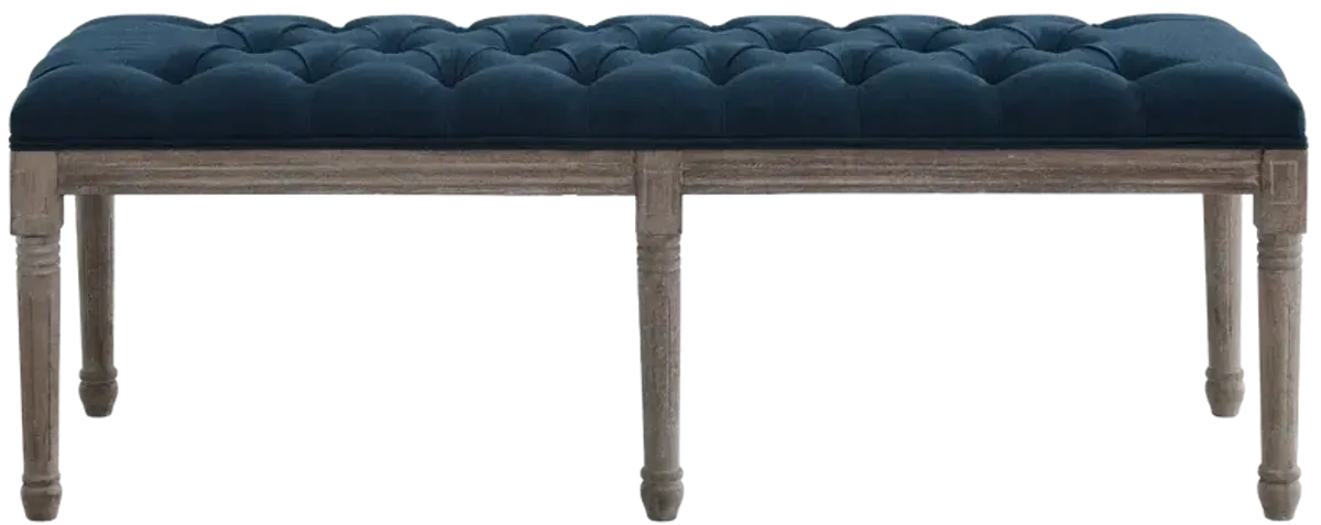 Province French Vintage Upholstered Fabric Bench