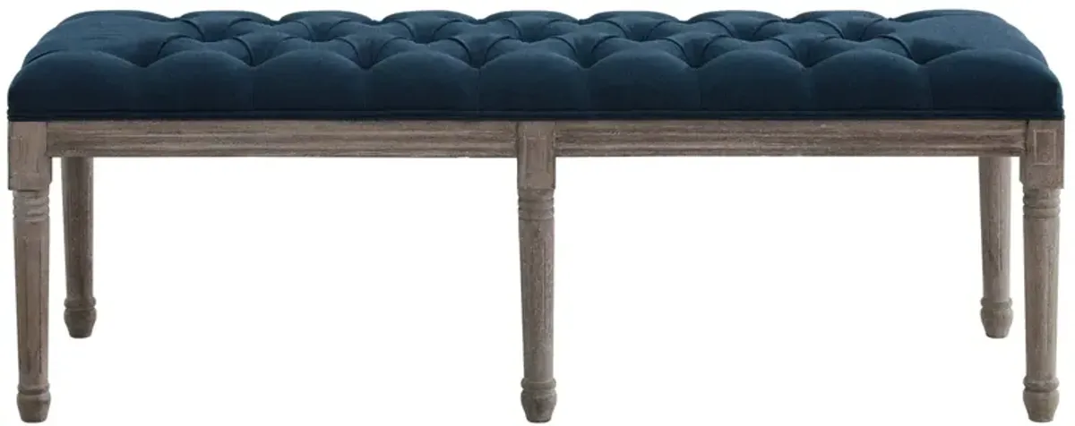 Province French Vintage Upholstered Fabric Bench