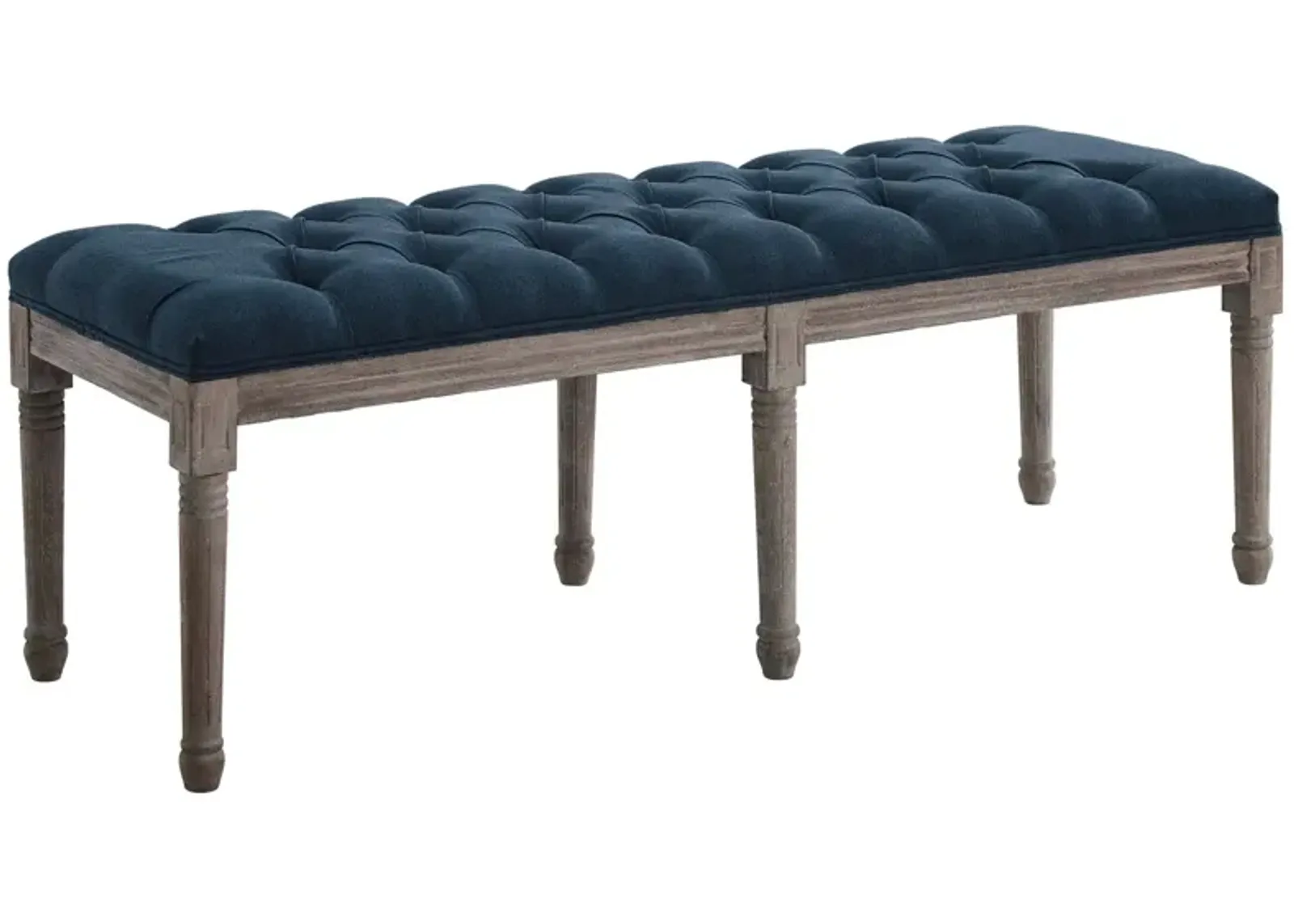 Province French Vintage Upholstered Fabric Bench