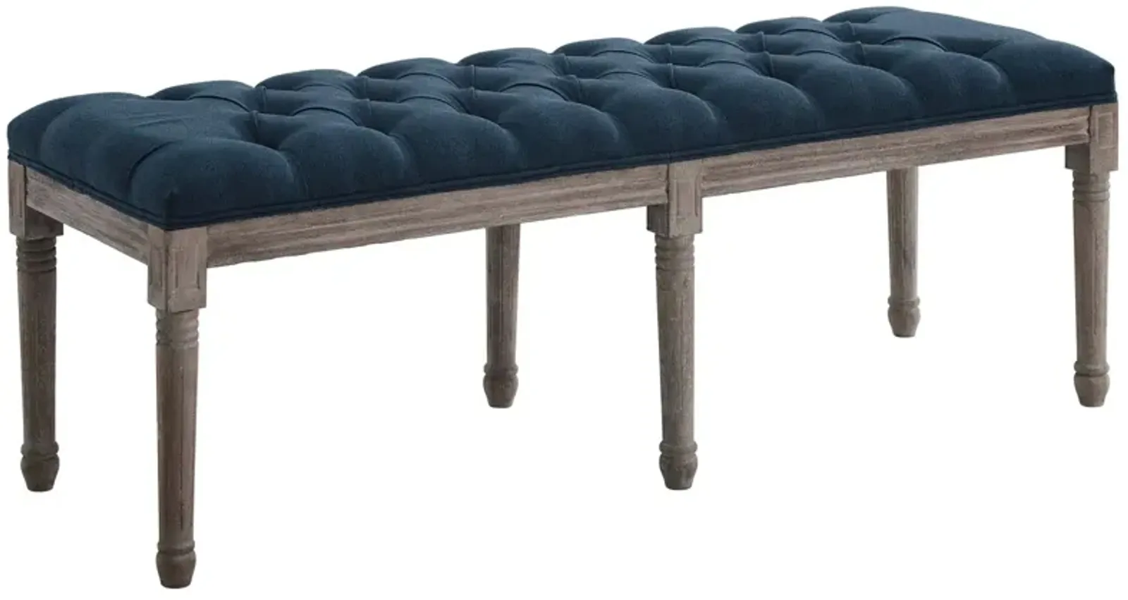 Province French Vintage Upholstered Fabric Bench