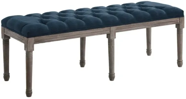 Province French Vintage Upholstered Fabric Bench