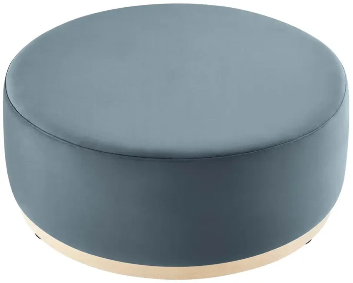 Tilden Large 38" Round Performance Velvet Upholstered Ottoman by Modway