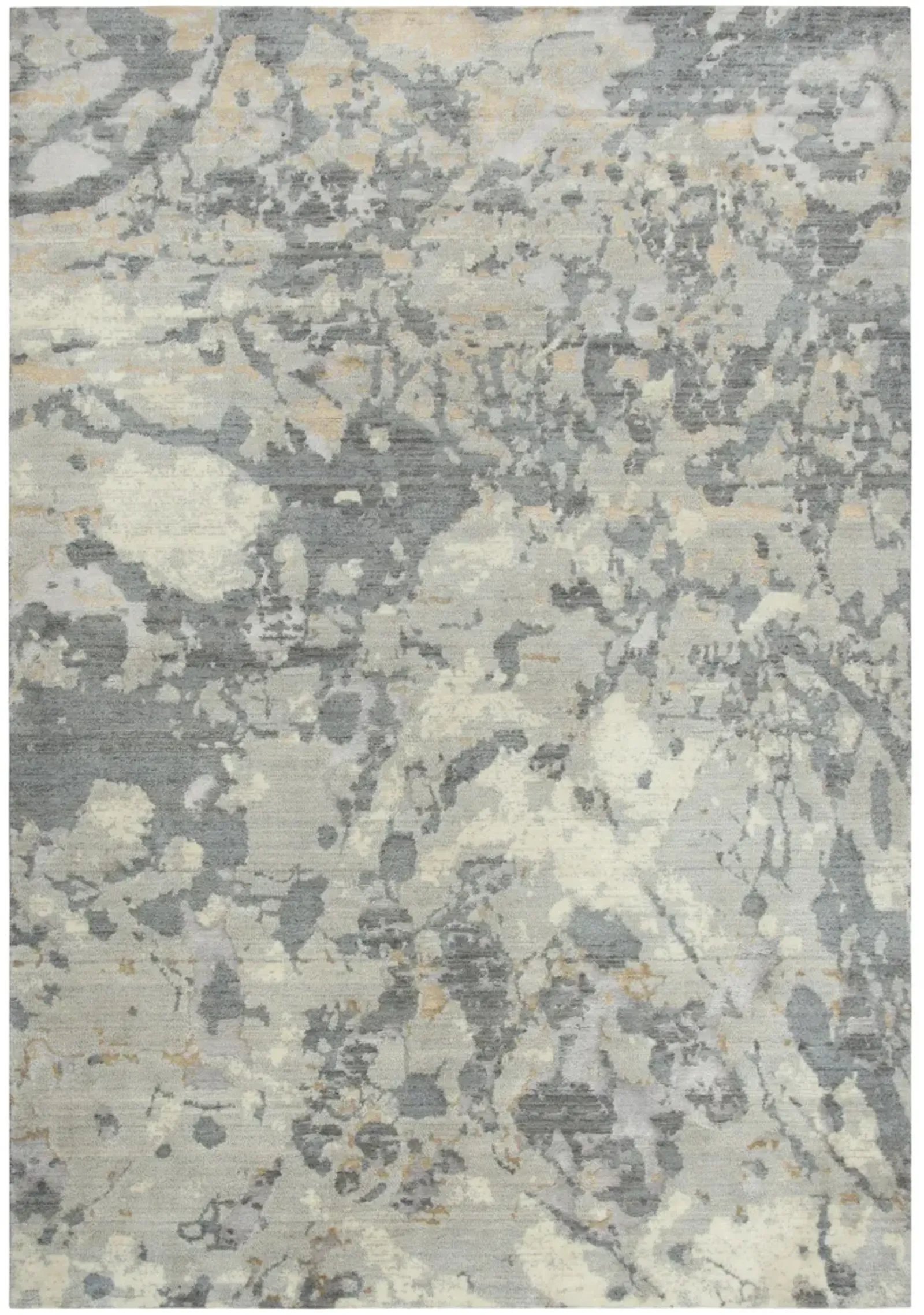 Impressions Gray Abstract NZ Wool/Tencel Blend 10' x 13' Rectangle Rug