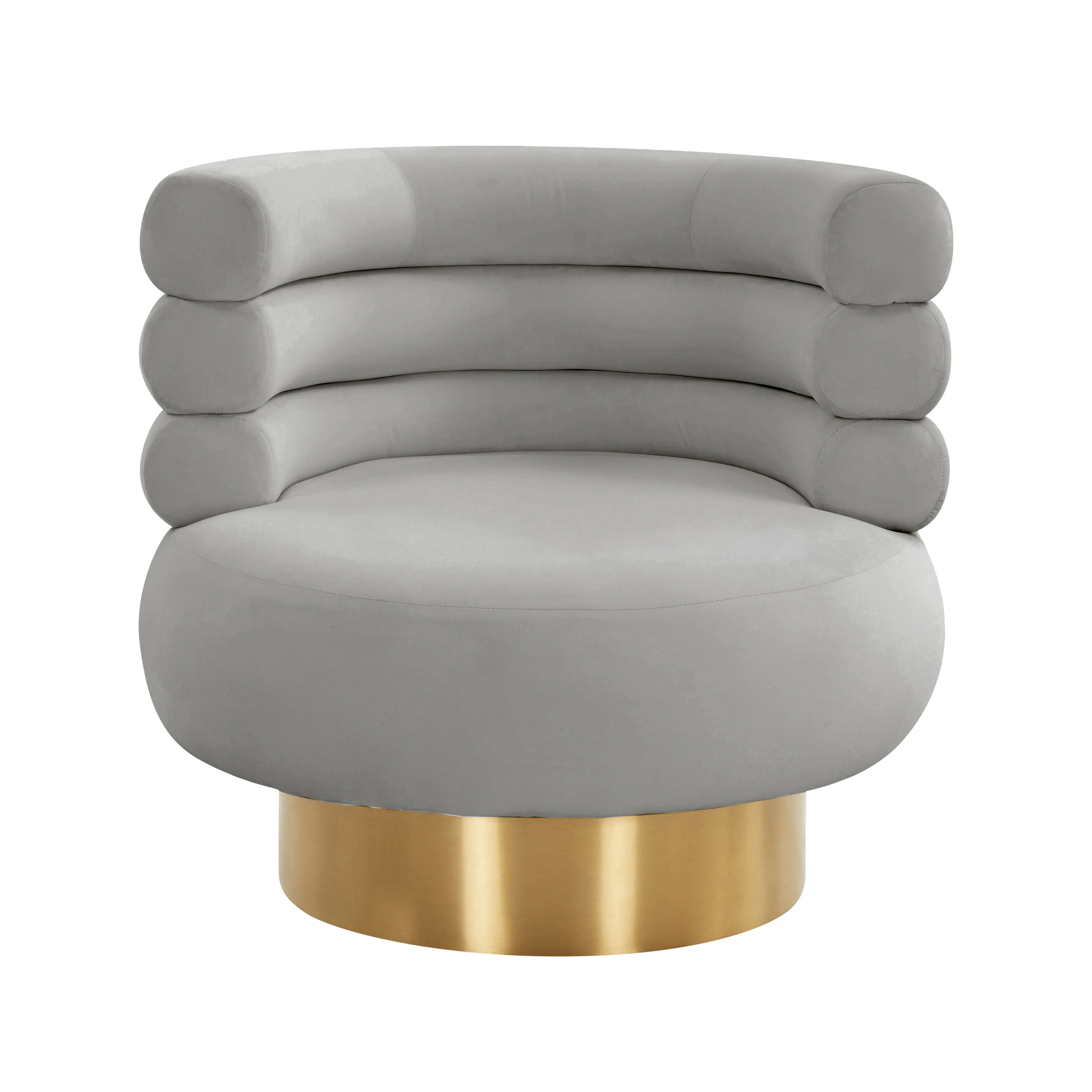 Naomi Grey Velvet Swivel Chair